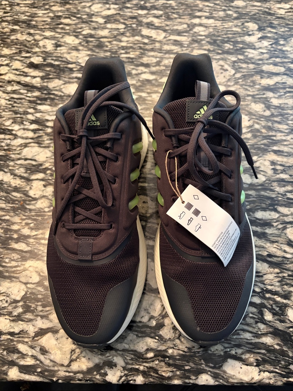 adidas Men's Athletic Shoes - Black with Lime Accents